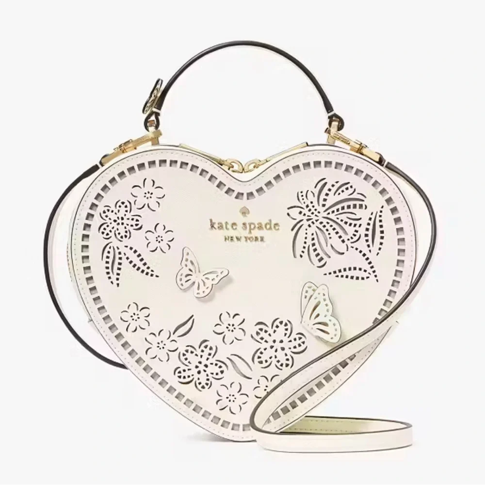 Kate Spade Love Shack Perforated Heart Crossbody Meringue